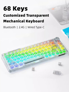 Teclado mecánico retroiluminado RGB de 68 teclas Hotswap con interfaz USB 60% Keycap transparente para aplicaciones informáticas - Product Image 6