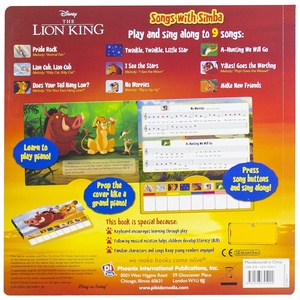 Dahili klavye çocuklar ile Simba piyano şarkı kitabı ile şarkılar sesli kitap - Product Image 6