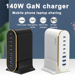 Özel tasarım CE doğrulanmış 140w gan şarj 8 port pd şarj istasyonu seyahat adaptörü çoklu cihaz güç şarj için - Product Image 2