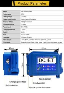 Tragbarer Handheld 12,7mm Desktop 5 Zoll Produktions datum Oberflächen druck flasche QR-Code Chargen nummer Drucker Codier maschine