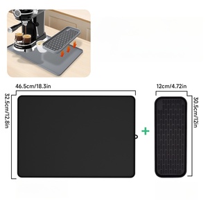 LifeTop定制防滑餐具干燥垫咖啡吧配件，适合咖啡机下的硅胶咖啡垫，用于台面