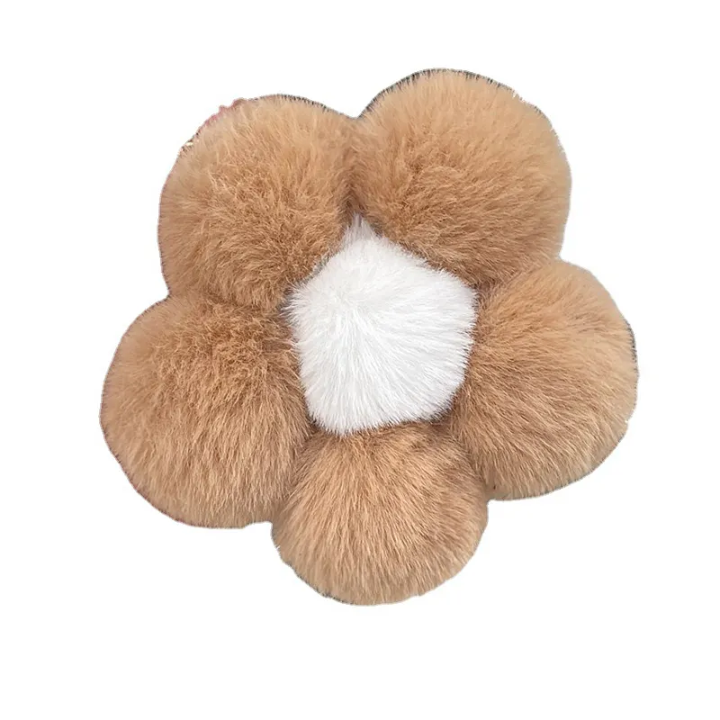 LLavero de Pompón, flor creativa, flor de felpa bonita para bolso, colgante, accesorios para teléfono móvil, llavero de coche, regalo