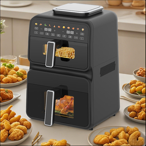 Zwei-Zonen-Luft fritte use mit 11 vor eingestellten Programmen Große Kapazität 4,5 l 6,5 l LED-Anzeige Öl freie Friteuse mit doppelter Steuerung - Product Image 5