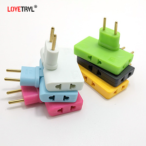 Mini adaptador de viaje de salida inalámbrica portátil delgado de la UE, un enchufe giratorio de tres, conversión de latón ABS multifuncional para US JP - Product Image 6