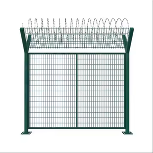 Оптовая продажа: Забор из железа с защитой от перелезания, на заказ, высота 2 м, для наружного применения, панель 1.8*2.4 м, с ПВХ-покрытием, экологичный, с эффектом прозрачного обзора 3D - Product Image 3