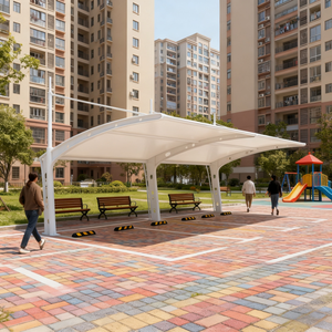 Fabricante Direto de Toldos de Membrana Tensile PVDF para Exterior, Resistente a UV, Personalizável, Contemporâneo para Hotéis e Vilas - Product Image 3