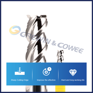 CNC Router Cutting Bit Tool 8mm Shank DLC Coated/High Glossy Polished 3Flute Square Tungsten Carbide Endmill <strong>Cutter</strong> for Aluminum - Product Image 4
