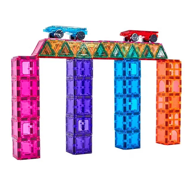 De calidad superior madre creativo magnético azulejos de Niños de plástico 36 piezas educativas de construcción de bricolaje juguetes cercanas