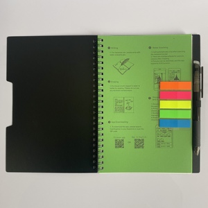 Juego de libreta inteligente A5, borrable, con bolígrafo borrable, cubierta de PP, encuadernación en espiral, reutilizable, papel de piedra, indexadores adhesivos de papel - Product Image 3