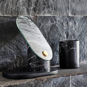 Agape cho chòm sao Countertop gương cá nhân bằng gỗ khung <span class=keywords><strong>Glass</strong></span> biểu tượng tùy chỉnh cho Máy tính để bàn trang trí mỹ phẩm - Product Image 1