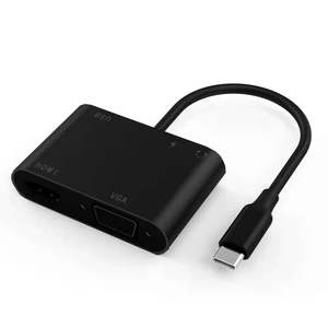Portable 5 In1 <strong>USB</strong> Type C to <strong>HDMI</strong> VGA <strong>USB</strong> 3.0 PD Audio Hub <strong>Adapter</strong> 4K 30HZ Hub Multifunction <strong>Adapter</strong> <strong>USB</strong>-C Computer Accessories
