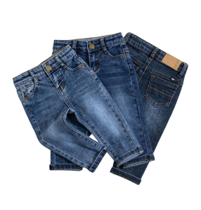 Toptan boys 'streç Skinny Jeans klasik mavi Denim pantolon elastik bel için İlkbahar/sonbahar toplu siparişler 6 adet