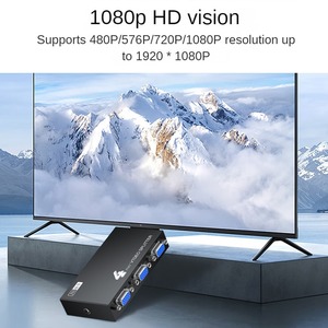 <strong>VGA</strong> Screen <strong>Splitter</strong> <strong>1</strong> in 4 Out 250MHz Computer Host Simultaneously <strong>Outputs</strong> 4 Identical Video Frames 1080p