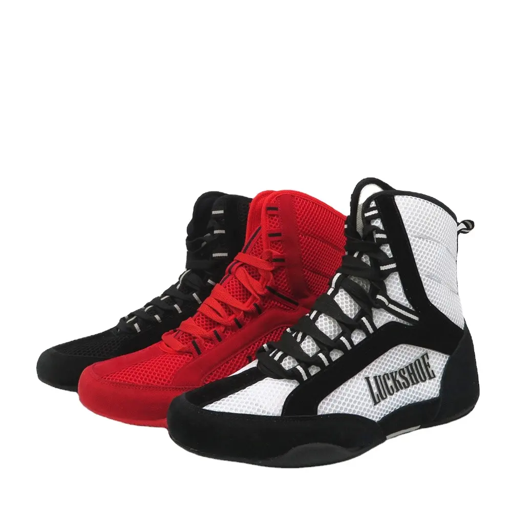 Nouveau modèle boutique pour MMA haute top chaussures de boxe en cuir usine