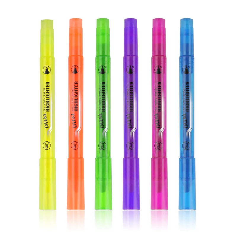 GXIN multi colored water based bright double nib fluorescent highlighter marker pen