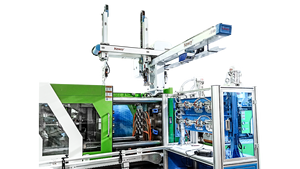 Robot de inyección Kowey Top Entry IML para tapas de leche en polvo Yili con máquina de cierre y sistema de detección de visión - Product Image 2