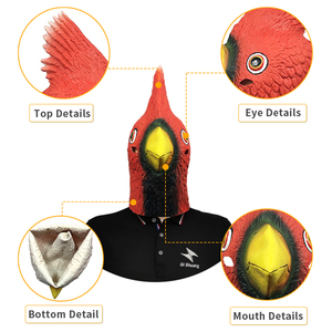 Cosplay Bán Buôn Thực Tế Halloween Cao Su Mặt Nạ Động Vật Tùy Chỉnh Cosplay Đảng Khá Hồng Y Mặt Nạ Cao Su - Product Image 4