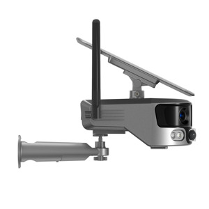 4K 8MP(4MP * 2) çift Lens 180 derece geniş açı güneş enerjisi Wifi ağ kamerası Wi-fi H.265 kablosuz güneş güvenlik sistemi kamera - Product Image 3