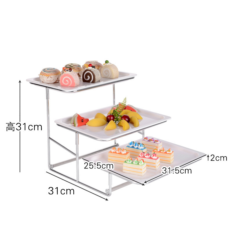 three-tier shallow plates