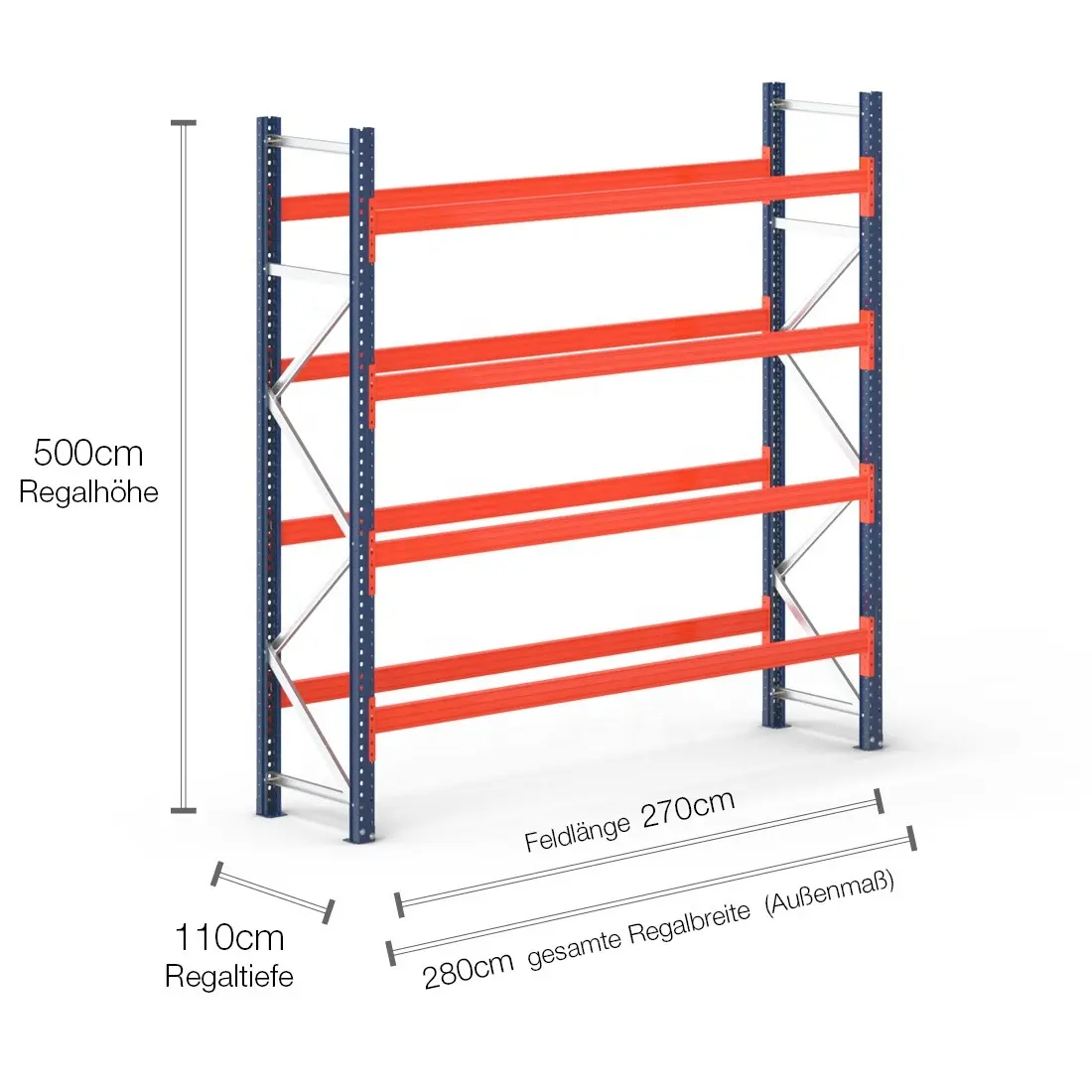 Industriale Magazzino di Stoccaggio In Acciaio A Goccia Heavy Duty Pallet Travaso E Scaffalature