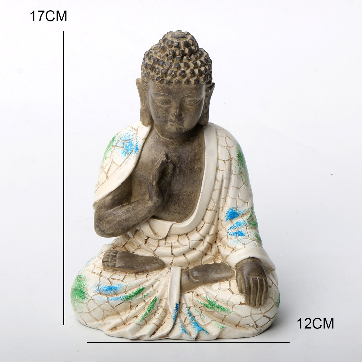 Small blue and white sitting buddha