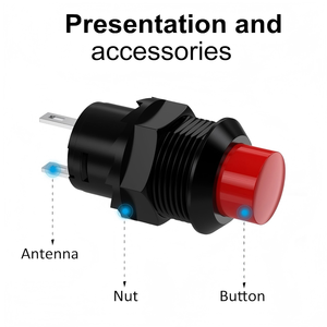 SPST Latching Type Push Button <strong>Switch</strong> AC 250V/<strong>1.5A</strong> 125V/3A Red Cap Metal Electronic Structure IP65 Level Off/ON - Product Image 3