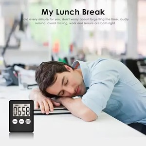 ABS magnetico LCD digitale cucina conto alla rovescia di allarme con supporto bianco da cucina Timer pratico da cucina orologio - Product Image 3