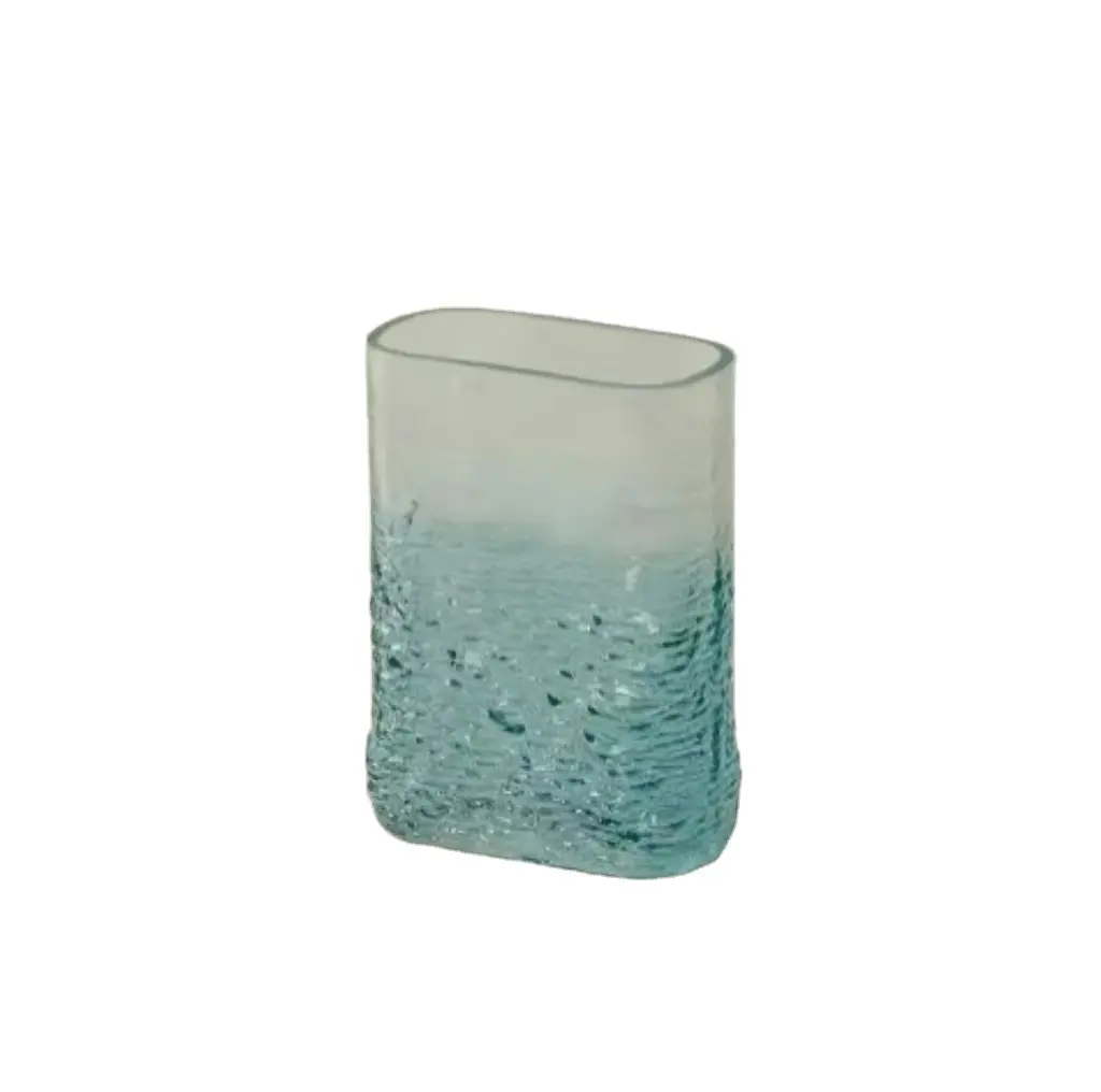 Vaso de vidro Desita estilo europeu barato para arranjo de flores, padrão de água de fábrica, papel ondulado simples, decoração moderna de vidro 13