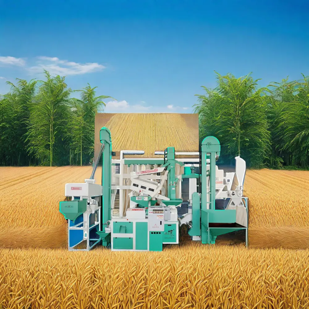 2024 sıcak satış otomatik 1000-1300 kg/saat pirinç fabrikası bitki pirinç fabrikası bitki komple Set yeşil pirinç freze makinesi