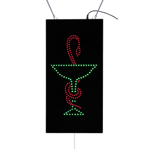FISIOTER APIA Farmacie Shop Programm Schlangen becher Acryl LED Apotheke Kreuz schild mit Blitzlicht LED-Bildschirm
