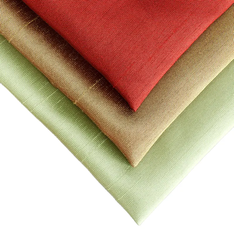 2024 vendita calda 100% poliestere bicolore lucido shantung raso tessuto per vestito di moda