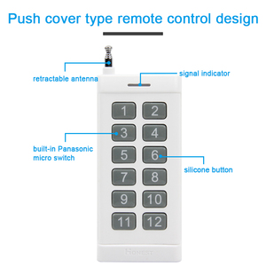 Trasmettitore telecomando Wireless a lunga distanza a 4 pulsanti a 6 pulsanti a 8 pulsanti a 12 pulsanti con codice fisso/Xi opzionale - Product Image 2