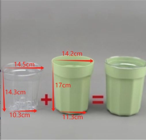 Transparent 14 + green 14 (cotton column included)