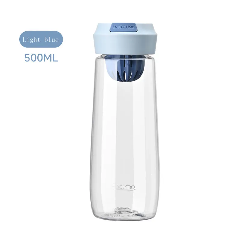 Smoon bouteille d'eau minérale portable en plastique incassable de botella de agua avec LOGO personnalisé en gros avec couvercle supérieur en silicone