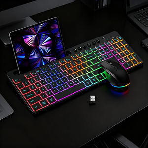 114 Phím 2.4G Không Dây Bàn Phím Và Chuột Cho Máy Tính RGB Im Lặng Không Dây Màng Bàn Phím Thiết Lập Cho Điện Thoại Di Động Máy Tính Bảng - Product Image 1