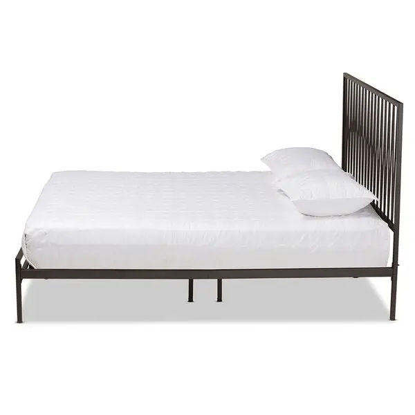 Venta de liquidación del fabricante Diseño vintage Marco de metal cama doble negro sin ruido