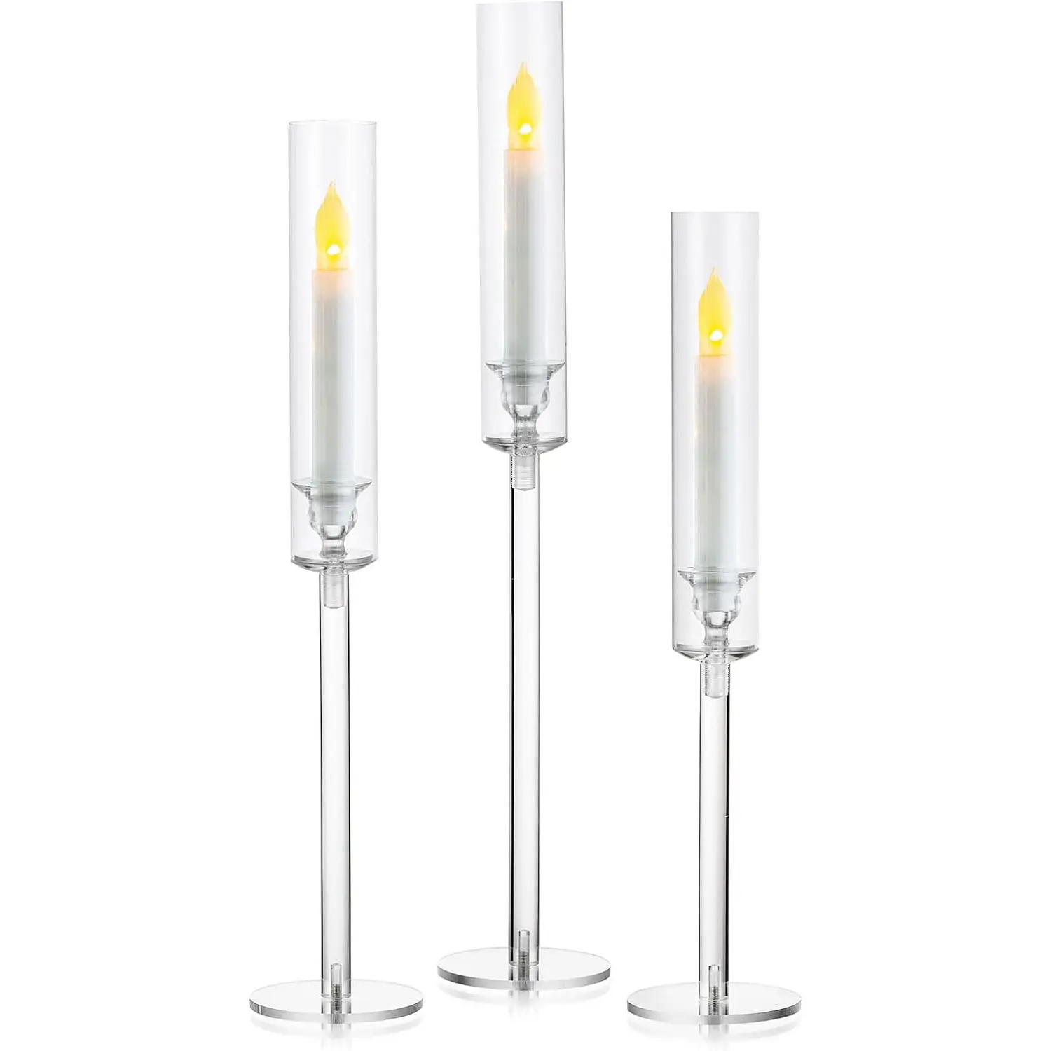 Portacandele in cristallo portacandele da tavolo centrotavola decorazione portacandele in acrilico trasparente adatto per candele a LED