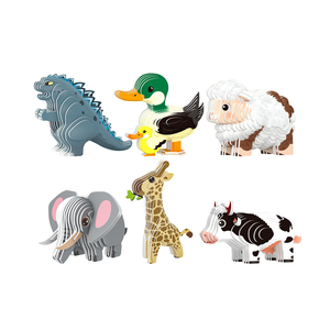 Giá rẻ 3D giấy Câu Đố Khủng long mô hình động vật DIY giáo dục chơi Set tông câu đố đồ chơi Kit cho trẻ em - Product Image 1