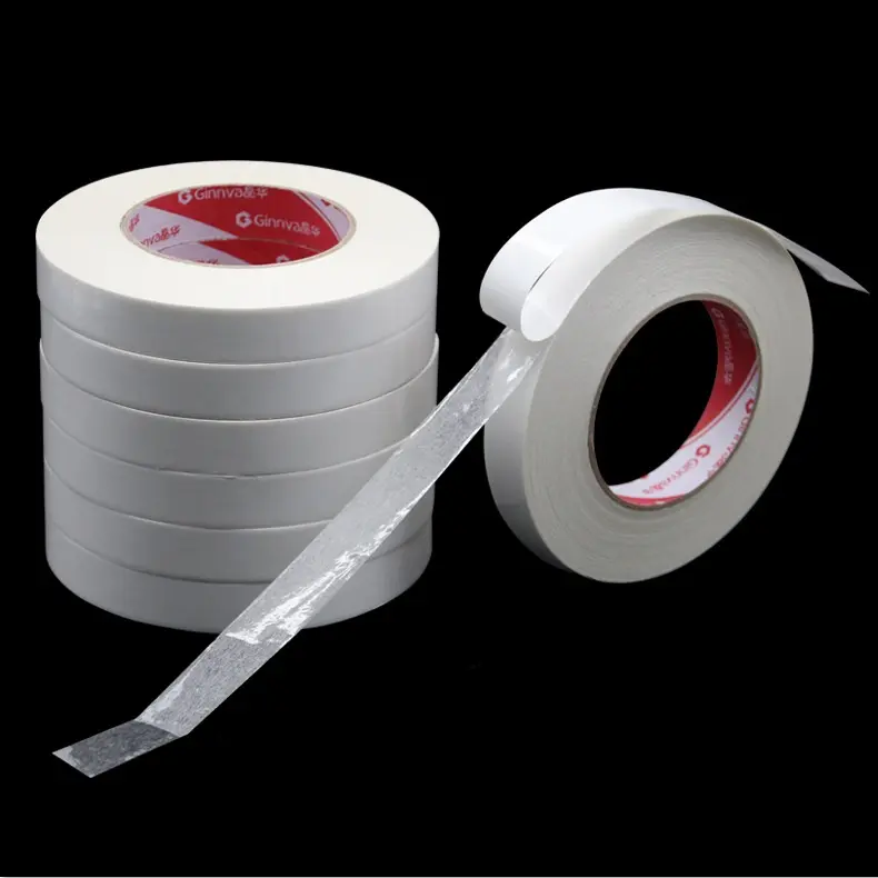 TNT для заклеивания конвертов липкий логотип упаковка акриловая напечатанный рулон бумаги машинной намотки Двусторонняя покрытая тканевая бумажная лента