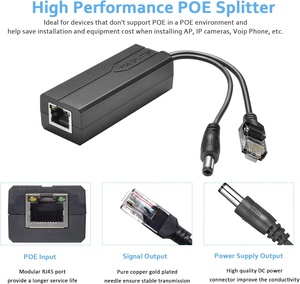 POEケーブルパッシブパワーイーサネットアダプターRJ45インジェクター電源モジュール12Vシンセサイザーセパレーターネットワークスイッチアクセサリ - Product Image 5