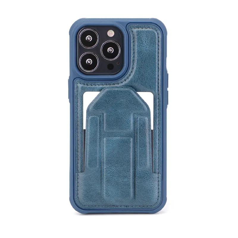 PU Leather Kickstand Card Slots phone Case Double Magnetic Clasp Durable Shockproof Cover 6.1 Inch mobile case