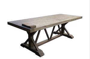 美国乡村家居实木再生木广场8座高端餐桌 - Product Image 4