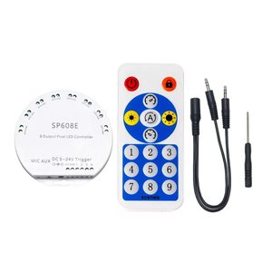 SP608E HF-Fernbedienung LED-Streifen WS2812B SK6812 8 Signal ausgänge Pixel LED Controller App Adressierbare digitale Lichts teuerung - Product Image 2