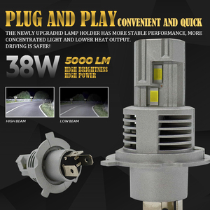 IOL 38w 9-24V doğrudan fiş orijinal 1:1 boyutu tasarım Led far tak ve çalıştır H4 Mini araba için Led farlar - Product Image 6