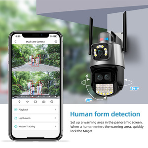 KERUI üç Lens açık kamera Full HD 8X dijital Zoom güvenlik kamera 6MP ağ kamerası PTZ otomatik takip gözetim CCTV - Product Image 4