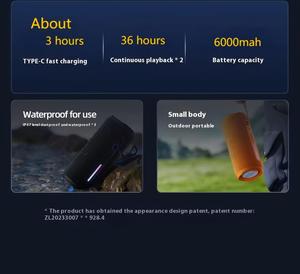 M6 portatile per <span class=keywords><strong>Bluetooth</strong></span> Subwoofer altoparlante di alta qualità Mini Wireless RGB LED USB 30W IP67 impermeabile antipolvere per uso esterno - Product Image 5