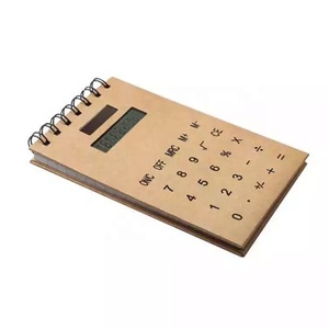 Cuaderno de 8 dígitos multifunción creativo logotipo personalizado barato de energía Solar de promoción kraft regalo nota calculadora - Product Image 5