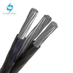 2 * 6AWG + 1 * 6AWG Triplex bükülmüş servis XLPE yalıtım malzemesi ile bırakma teli 6/7 alüminyum 3x6AWG kablo AAC ACSR havai - Product Image 4