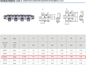 <strong>08A</strong>- 1 A1 K1 RS40 08B Accept Customized 304 Stainless Steel Conveyor Roller <strong>Chain</strong> - Product Image 4