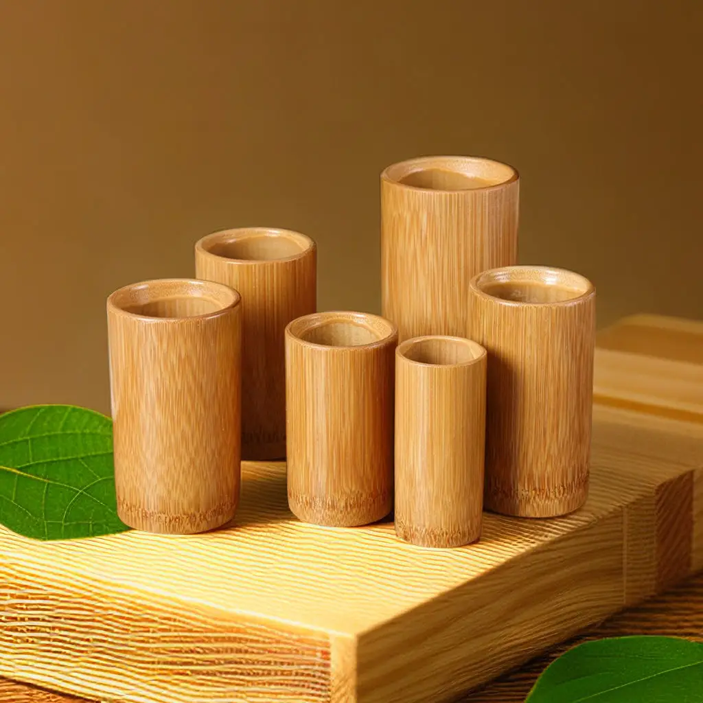 Conjunto de xícara de café de bambu ecológico de grande venda com logotipo personalizado